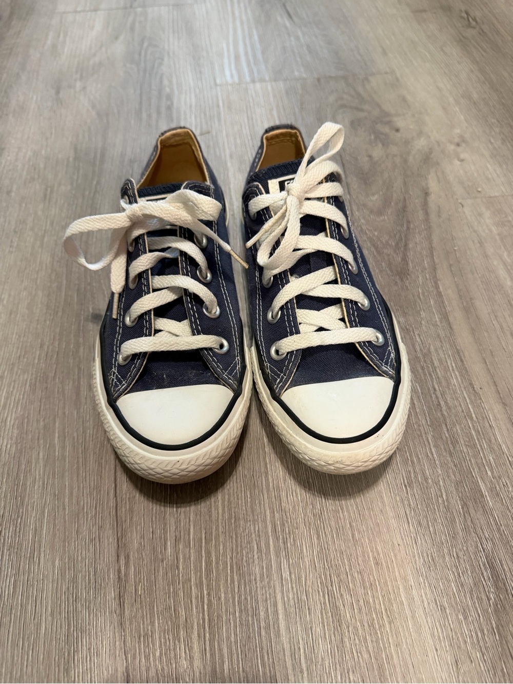 Converse Kids Navy and White Low-Top Canvas Sneakers